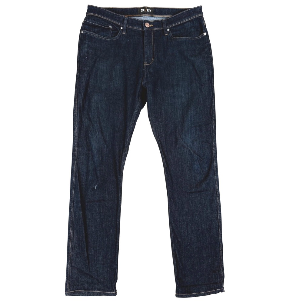 DU/ER Relaxed Taper Jeans 36x32 L2X Performance Denim Indigo Blue MFLR3002